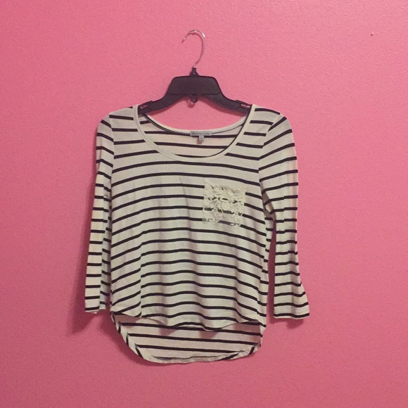 Charlotte Russe Tops - Charlotte Russe navy and white top and lack pocket